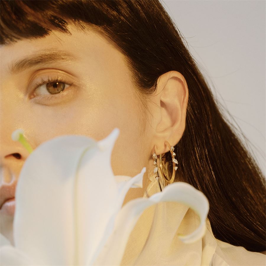 Big size 'Balance' hoop earrings in pink gold BALANCE | OR CERCHIO BIGAU9R CT 0,32